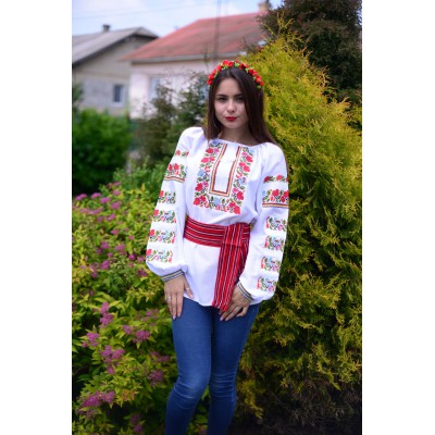 Embroidered blouse "Flowers of Sunset"